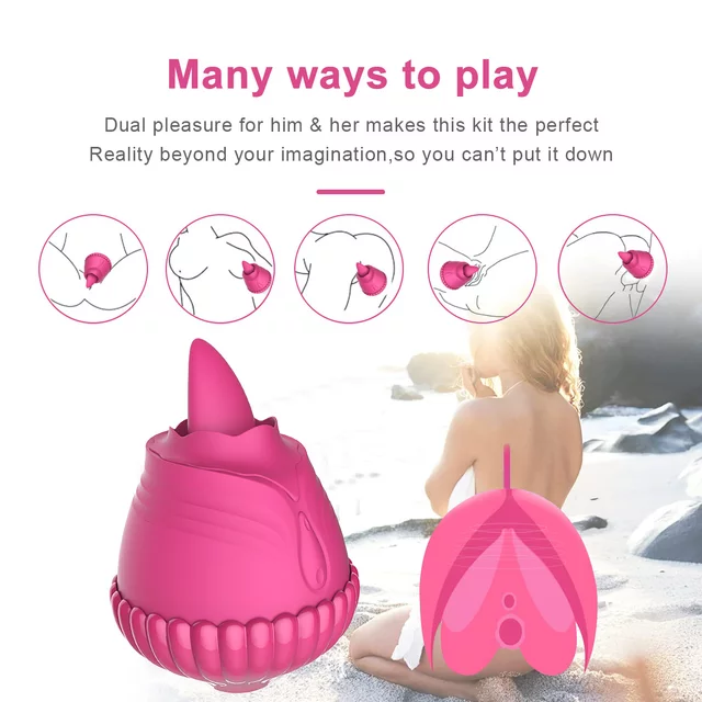 Leaking silicone tongue toy for women