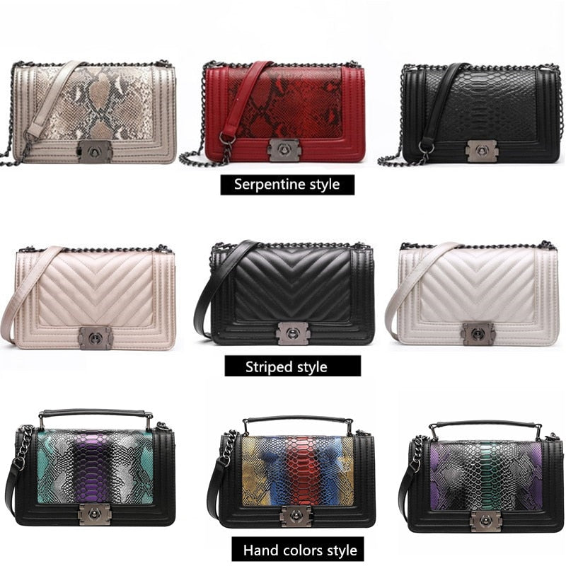 Designer purse female single Shoulder Bag Luxury Brand Women Bag Snake Crossbody bag for Women Leather Handbags Sac A Main