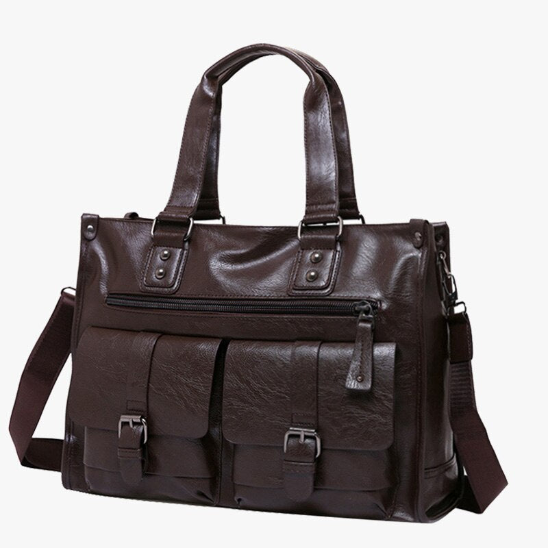 Business Men Shoulder Bags Large Capacity Black Laptop Handbag PU Leather High Quality sac homme Man Briefcase Work Bag XA245ZC