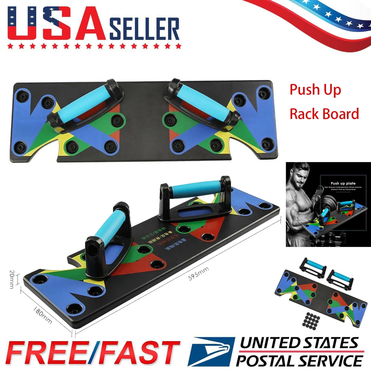 9 In 1 Body Building Push Up Rack Board System Fitness Workout Gym Push Up Stand Muscle Training Exercise Tool