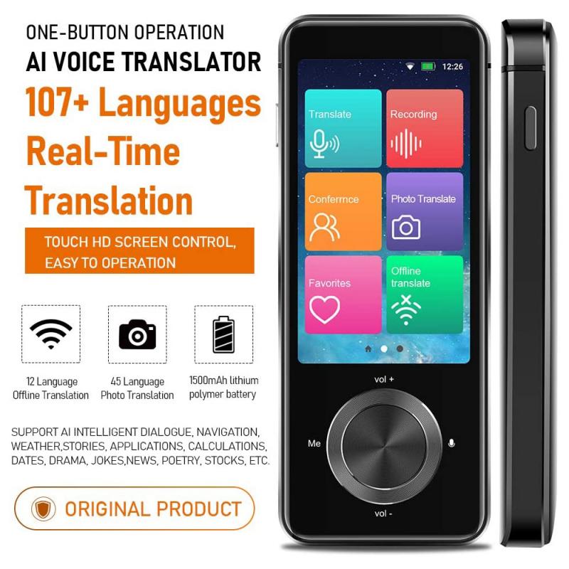 M9 Language Translator Device 107 National Languages Intelligent Translator Real-time Voice, Recording, Text Translation Device