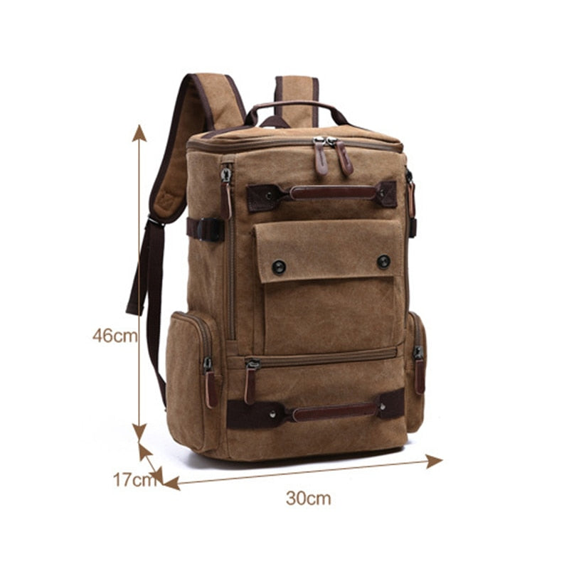 Men&#39;s Backpack Vintage Canvas Backpack Men Travel School Bags Large Capacity Backpack Laptop Rucksack Sac a Dos Homme Mochilas