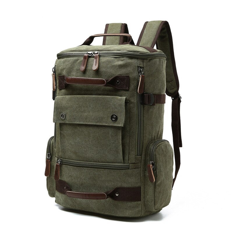 Men&#39;s Backpack Vintage Canvas Backpack Men Travel School Bags Large Capacity Backpack Laptop Rucksack Sac a Dos Homme Mochilas