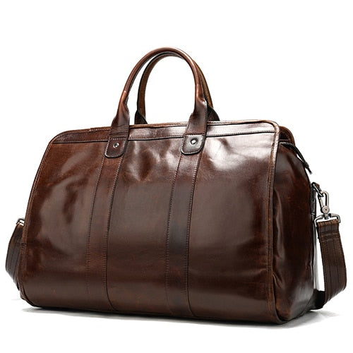 multifunctional genuine leather men&#39;s travel bag leather duffle bag weekend travel bags overnight sac de voyage homme cuir  8566