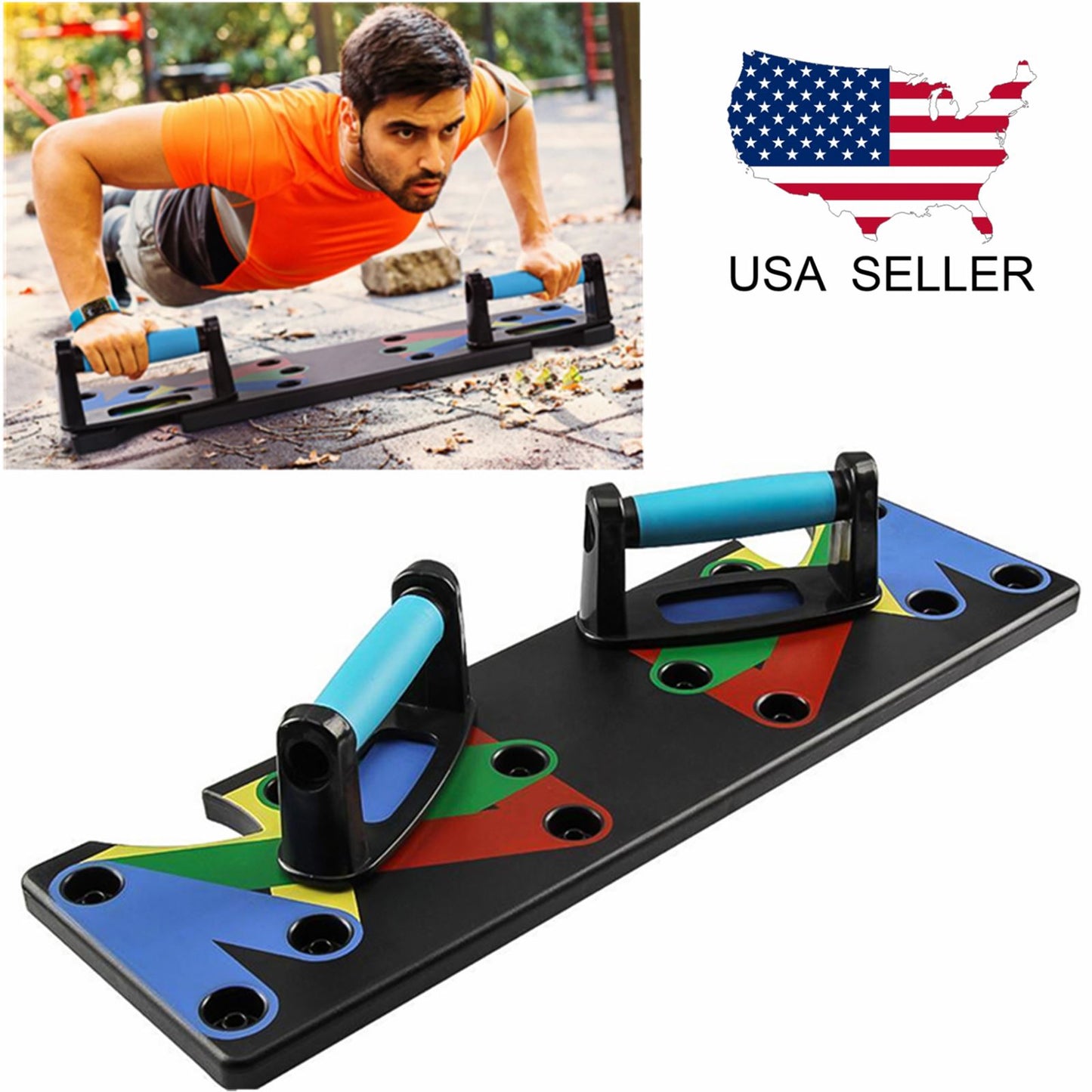 9 In 1 Body Building Push Up Rack Board System Fitness Workout Gym Push Up Stand Muscle Training Exercise Tool
