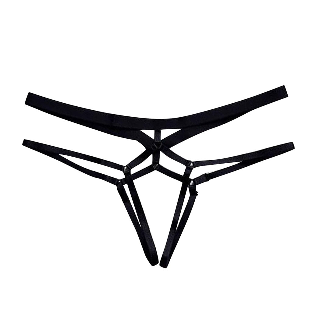 Women Sexy Lingerie Erotic Crotchless Sexy Panties High Elastic Bandage Hollow Out Underwear Lingerie Ladies Knickers Underpants