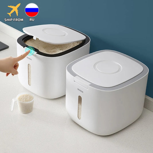 5/10KG Kitchen Collection Nano Bucket Insect-Proof Moisture-Proof Sealed Rice Cylinder Grain Dog Food Household Storage Rice Box