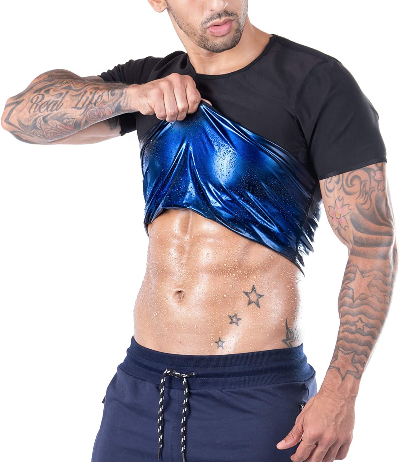 Men Sauna Suit Heat Trapping Shapewear Sweat Body Shaper Vest Slimmer Saunasuits Compression Thermal Top Fitness Workout Shirt