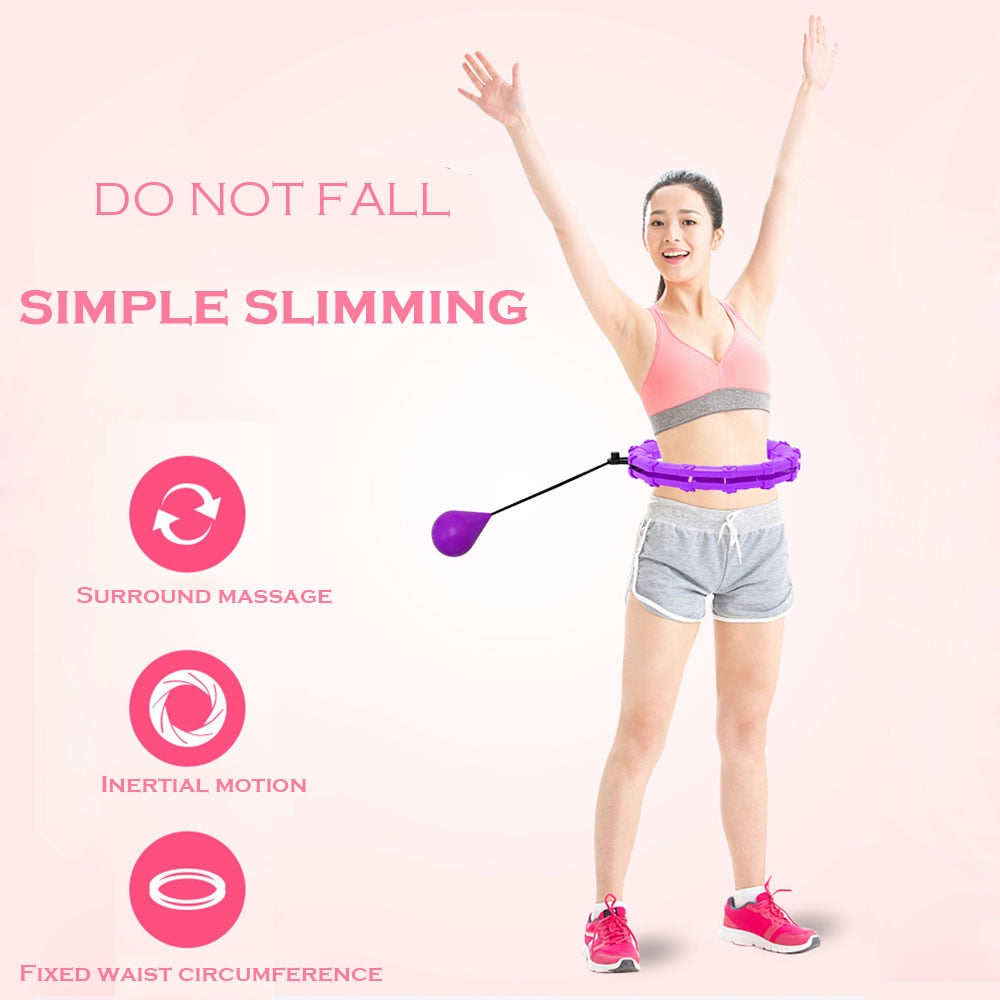 Sports 24-Section Smart Adjustable Ring Exercise Circle Workout Hoop Abdomen Waist Training Detachable Weight Loss Fitness Home