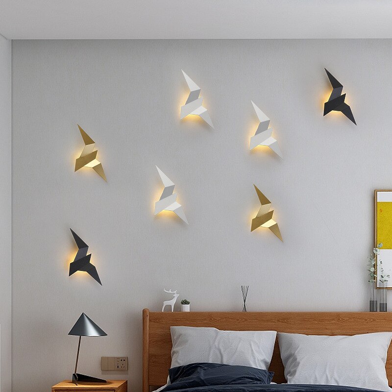 New Nordic LED bird wall lamps Bedroom Decor Wall Lights Indoor Modern Lighting For Home Stairs Bedroom Bedside Light fixtures