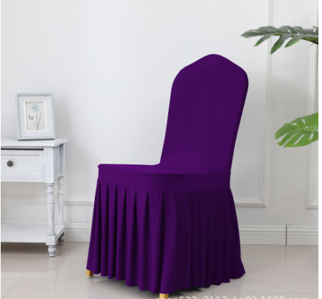 Wedding Spandex Chair Cover With  Pleated Ruffled  Skirt