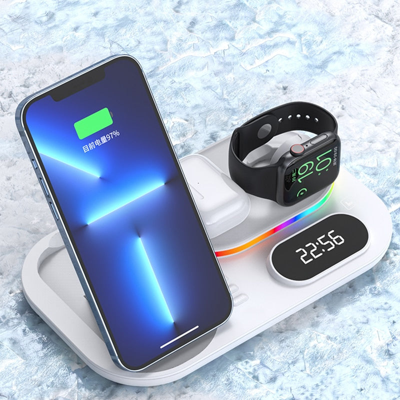 30W LED 4 in 1 Wireless Charger Dock