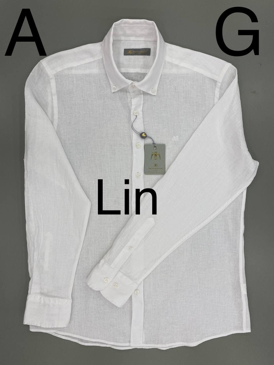 chemise manches longues en lin couleur blanche